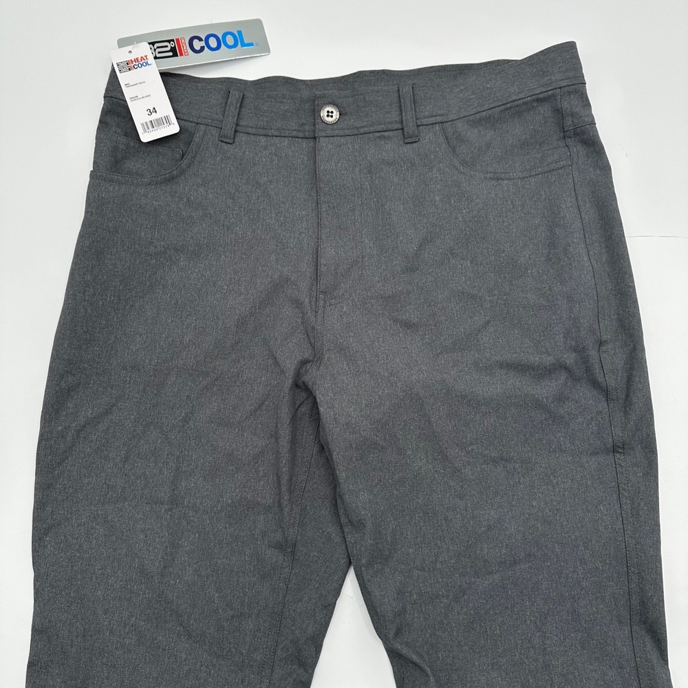 32 Degrees Cool Mens 34x31 Performance Pants Charcoal Melange Grey Gray NWT